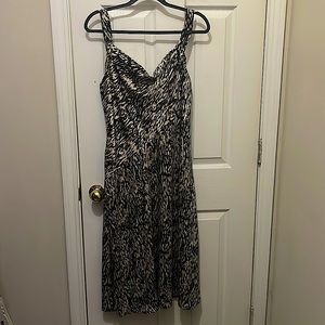 Donna Karan New York Cowl Neck Cocktail Dress Animal 14